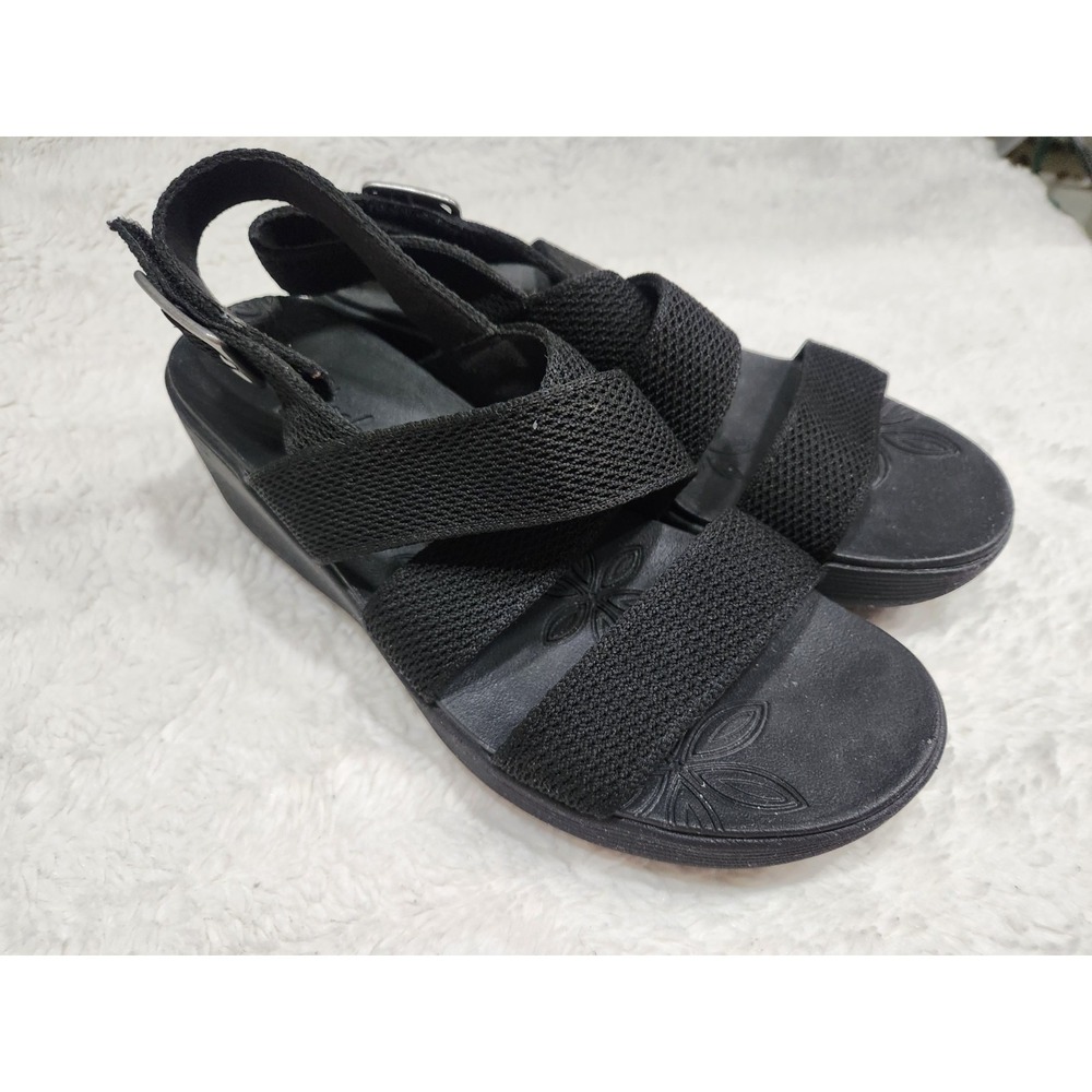 Skechers Pier-Lite Vegan Washable Sling-Back Wedges Night Owl Black